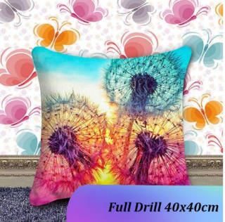 Diamantové vyšívání povlak na polštář polštářek 40x40cm pampelišky květina