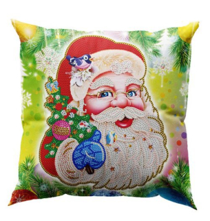 Diamantové vyšívání povlak na polštář polštářek 30x30cm ježíšek vánoce Santa